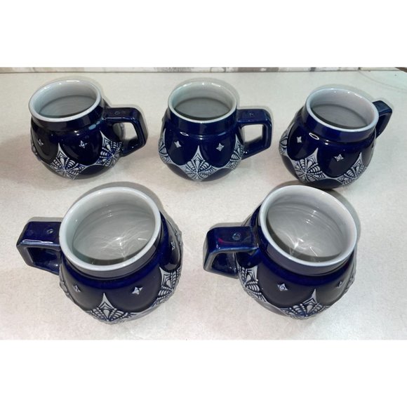 SET Vintage AG Wick Werke Blue Gray Porcelain Art Deco Mugs Cups Steins Germany - Picture 9 of 16